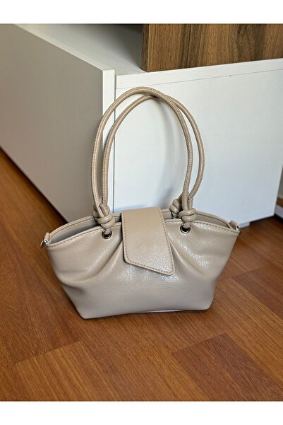 Bagnest Faux Leather Women's Hand and Shoulder Bag with Strap Knot Detail