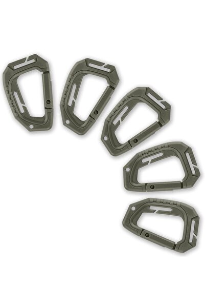 Choice 5 قطع من مشابك كارابين عسكرية تكتيكية خضراء اللون، مصنوعة من البلاستيك...