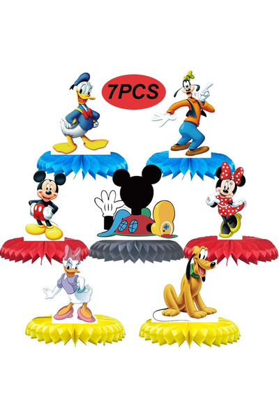 Choice 1pack 1set Donald Duck Mickey Honeycomb Desktop Decor Mickey Birthday ...