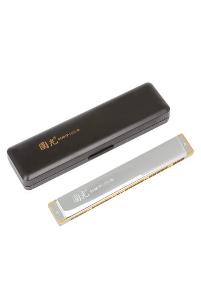 Choice Silver Guoguang 28 Hole Harmonica Polyphony Accent C Harmonica Student...