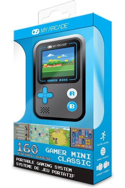 My Arcade جهاز ألعاب محمول صغير كلاسيكي - (أسود/أزرق)
