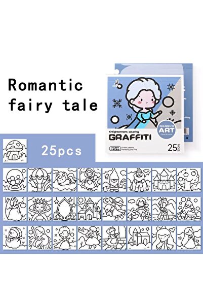 Choice Romantic fairy tales Mini Cartoon Coloring Book Portable Note Coloring...