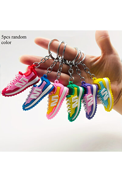 Choice 5pcs random color Mini Sports Shoe Keychain - Durable Multi Color Spor...