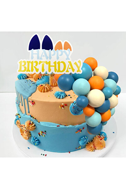 Choice 38pcs Blue Dog Cake Toppers Balls Cake Toppers Blue Orange Birthday Ca...