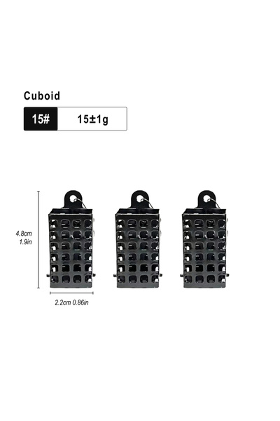 Choice3 قفص تغذية معدني مكعب الشكل لصيد الكارب، وزن 15 غرام (0.53 أونصة)، 3 ق...