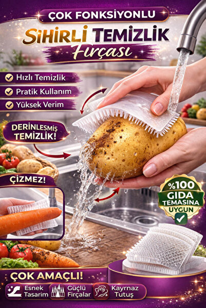 Anadolu Saray Çok Fonksiyonlu Bükülebilir Sebze Meyve Temizleme ve Patates Fı...