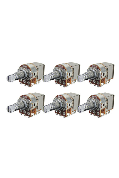 choice2 6pcs B500K FLEOR 6PCS Long Shaft 18-splines Guitar Push Pull Potentio...