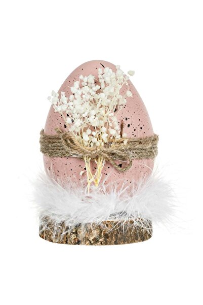 OEM Ou Decorativ de Paste Roz cu Stropi Baza Buturuga & Puf Ø8x12cm