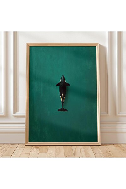 NinaStore Orka Duvar Sanatı Modern Okyanus Baskısı Minimalist Balina Sanatı D...