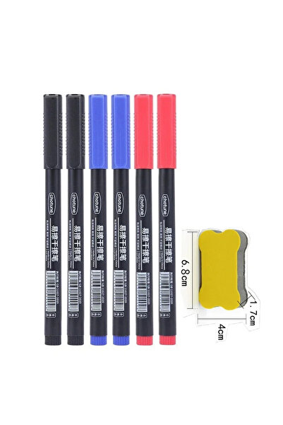 Choice 2black 2blue 2red 4-10Pcs Erasable Whiteboard Pen 0.5/1.0mm Fine Point...