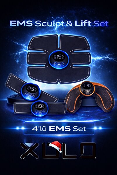 xolo Ems Pro 4’lü Sculpt Lift Set Karın Kol Kalça Şekillendirici Egzersiz Cih...