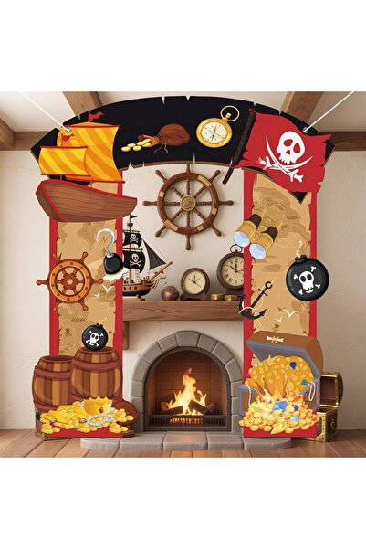 Choice brown Pirate Party Door Decorati Pirate Porch Sign Banner Pirate Hangi...