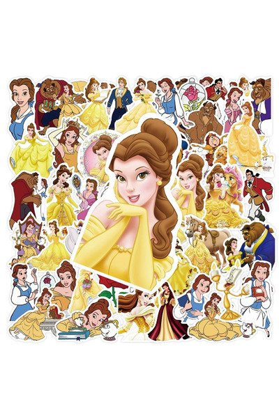 Choice ٥٠ قطعة من ملصقات أميرات ديزني الجميلة والوحش، يمكنكِ تزيينها بنفسكِ ع...