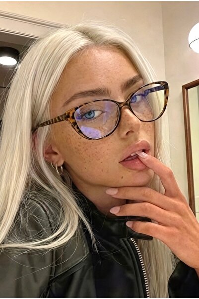 REN EYEWEAR Narni̇ Lightweight Cat Eye Leopard Frame Blue Light Protective Tr...