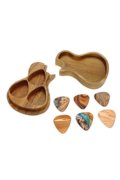 Choice صندوق خشبي بسمك 0.71 مم - 6 ريش جيتار - مجموعة صناديق تخزين خشبية - 6 ...