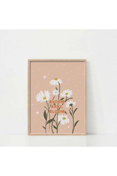 NinaStore Boho Çiçekli Çocuk Odası Dekorasyonu / İlham Verici Alıntı Sanatı /...