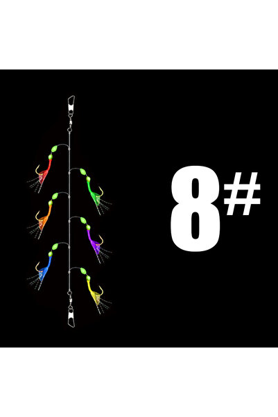 Choice10 8 Lunker Sabiki Rig 6 Colors Colorful Saltwater Fishing Lure Bait Gl...