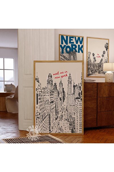 NinaStore Retro New York Şehri Baskısı/ Trendi Duvar Sanatı/ NYC Seyahat Post...