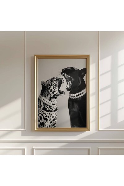 NinaStore Leopar ve Panter Deseni: İncilerle Süslü Vahşi Kediler (Anında İndi...