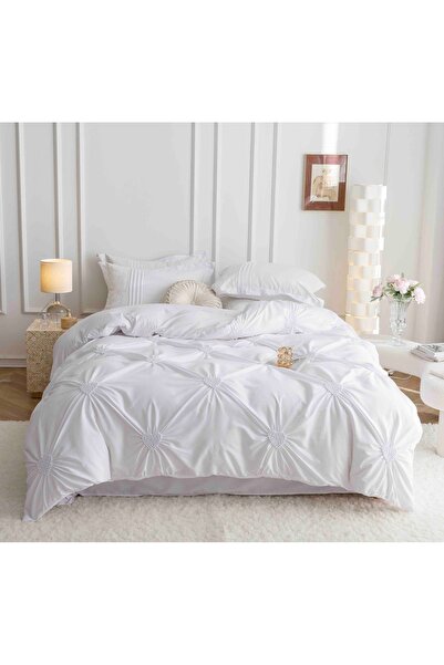 JOJO HOME Premium Duvet Cover Set set with embroidered hearts, double bed, 6 ...