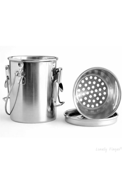 Choice Small Straight Pot Stainless Steel Paint Brush Washer with Strainer an...