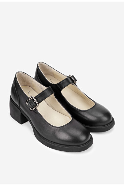 Dasha NUR women's black genuine Leather shoes with strap