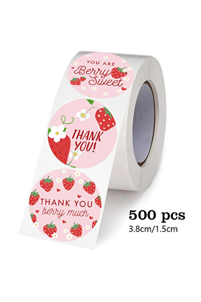 Choice ZX-XTZ-3.8CM-500PCS ملصقات شكر بالفراولة، 500 قطعة، ملصقات لاصقة يمكنك...