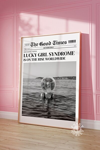 NinaStore Trendy Lucky Girl Syndrome Gazete Manşet Posteri/ Disko Topu Poster...