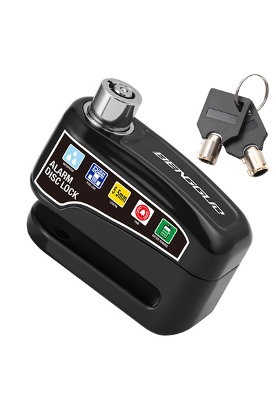 Choice3 Black Motorcycle Alarm Wheel Disk Brake Lk with Keys Bicycle Alarm Di...