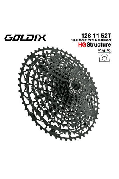 Choice 12 Speed 11T-52T GOLDIX Ultralight Bicycle Cassette Freewheel Carbon S...