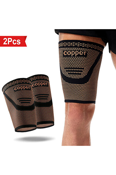 Choice4 عبوة من قطعتين (نصف قطعة) من أكمام ضغط مانعة للانزلاق للفخذ، ودعامة ل...