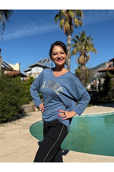 Punta Otantik YG27020 Jadore Tricotaj italian cu pietre albastre