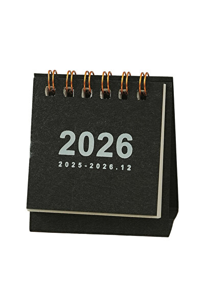 Choice6 Black Mini Desk Calendar 2026 Simple Style Portable Desktop Small Siz...
