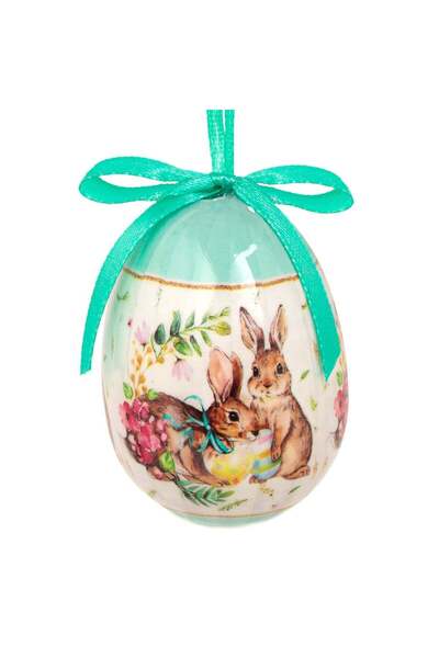 OEM Ou Decorativ de Paste Verde Menta Iepurasi Oua Colorate 7.5cm