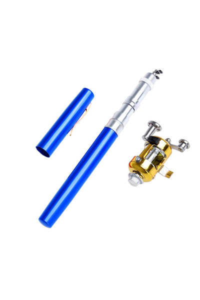 Choice 1m Blue Pocket Ice Fishing Rod & Reel Combo set Pen Shape Telescopic P...