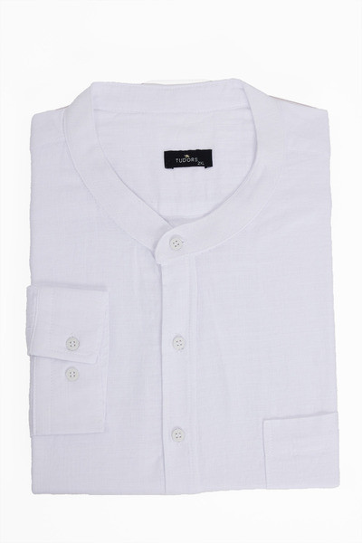 Tudors Men's Big Size Oversized Cut 100% Cotton Long Sleeve Court Collar Line...