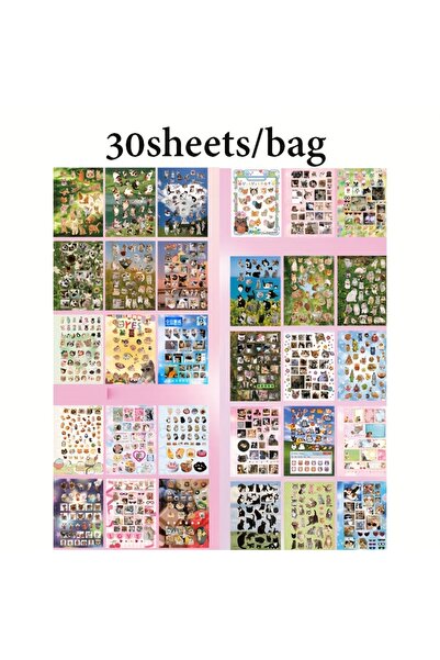 Choice1 B0037-2 30 قطعة ملصقات يانبيان ملفوفة من فيلم مقطوع، كتاب ملصقات بنمط...