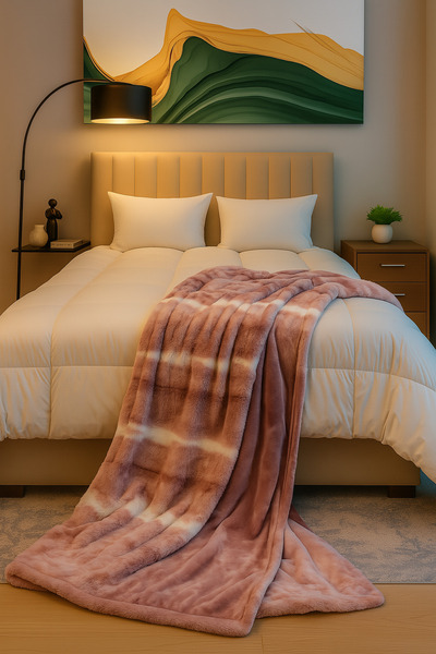 My Home Luxurious lightweight velvet Blanket , double-sided with a soft textu...