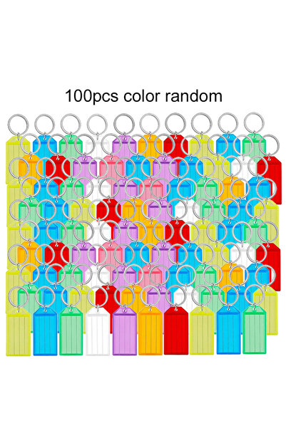 Choice1 100pcs 10~100pcs Plastic Keytag Colorful Keychain Pendant Markable Si...