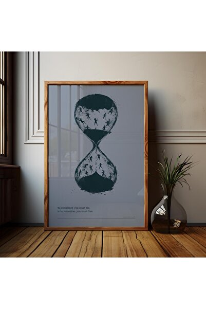 NinaStore Memento Mori Kum Saati Posteri: Stoacı Felsefe Karanlık Akademi Sanatı