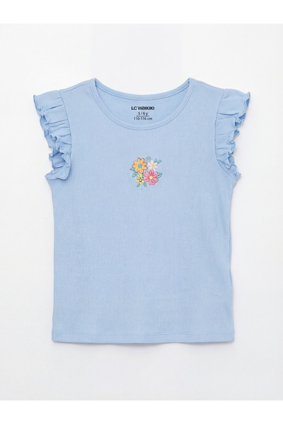 LC Waikiki Floral Printed Girls' Ribbed Undershirt 2-Pack