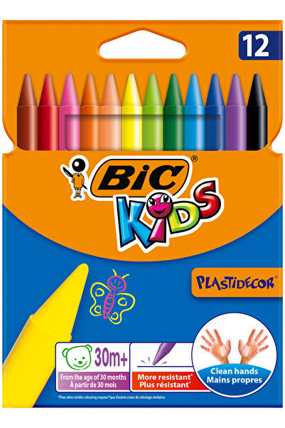 Bic 12 creioane cerate colorate PLASTIDECOR