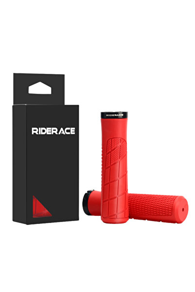 choice2 Red RIDERACE Mountain Bike Handlebars Grips TPR Ergonomic Mtb Bicycle...