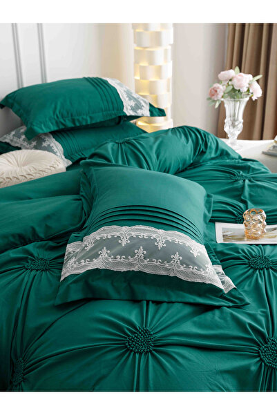 JOJO HOME Premium Duvet Cover Set set with embroidered hearts, double bed, 6 ...