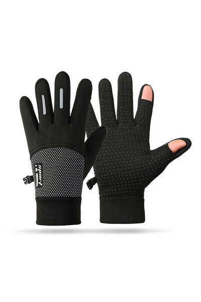 Choice1 قفازات شتوية سوداء للرجال لركوب الدراجات والمشي لمسافات طويلة، مصنوعة...