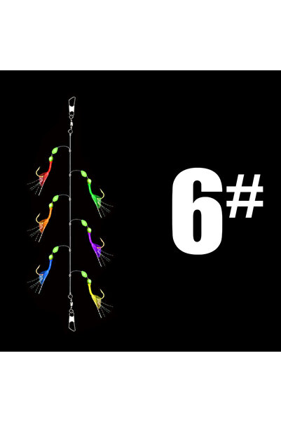 Choice7 6 Lunker Sabiki Rig 6 Colors Colorful Saltwater Fishing Lure Bait Glo...