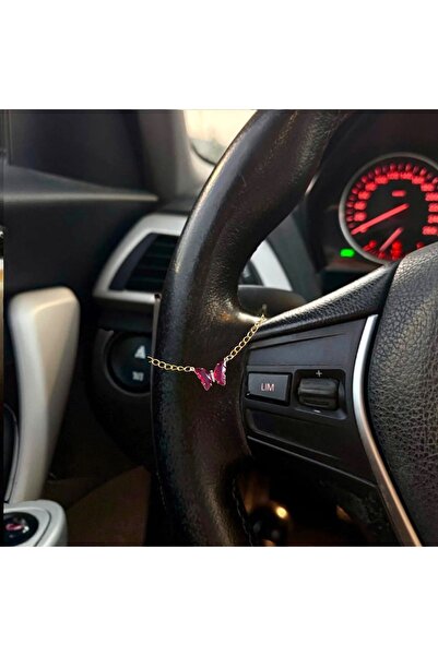 feyza collection Otomobil Direksiyon Charmı, Oto Aksesuarı, Kristal Kelebek A...