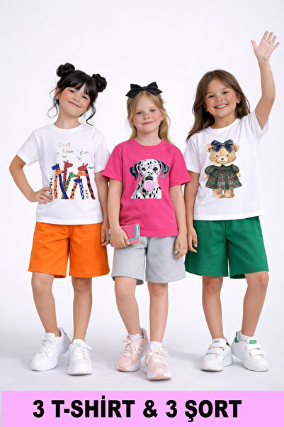 twins tailors Devojčin set od 3 dela, pas i žirafa Štampano letnja Pamuk koma...