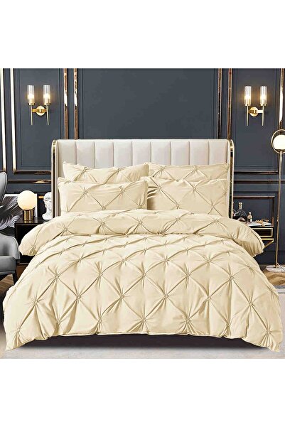 JOJO HOME Premium Duvet Cover Set set with Pleated , double bed, 6 pieces, St...