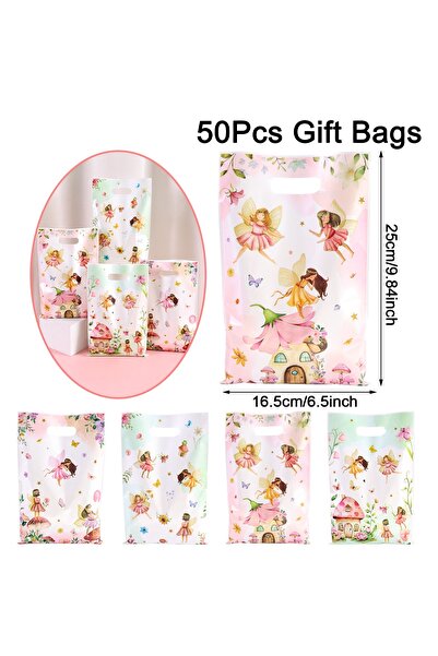 choice2 As shown 50pcs 10/20/50pcs Flower Fairy Candy Gift Bags Floral Butter...